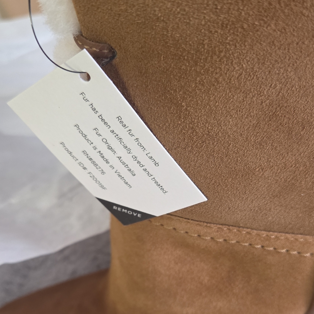 UGG Tan Suede Boots with Shearling Lining - Picture 3 of 6